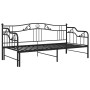 Schwarzes vidaXL Ausziehsofa Bettgestell aus Metall, 90x200 cm, für Betten und Gästezimmer.