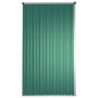 Grüner vidaXL Geräteschuppen aus verzinktem Stahl, Detailansicht der Wand.