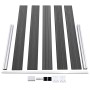 vidaXL Zaunelement Set WPC Schwarz, bestehend aus Zaunbrettern, Pfosten, Aluminiumstangen und Montagezubehör.