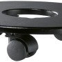 Schwarzer Lechuza Rolluntersetzer Cube 40, Ø 31 cm, mit Rollen für flexible Pflanzenbewegung.