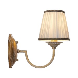 Lindby Wandleuchte Wandlampe Innen Lumiel 9624880 Landhaus Vintage Rustikal in Bronze aus Textil 1-flammig E14 Wohnzimmerleuchte