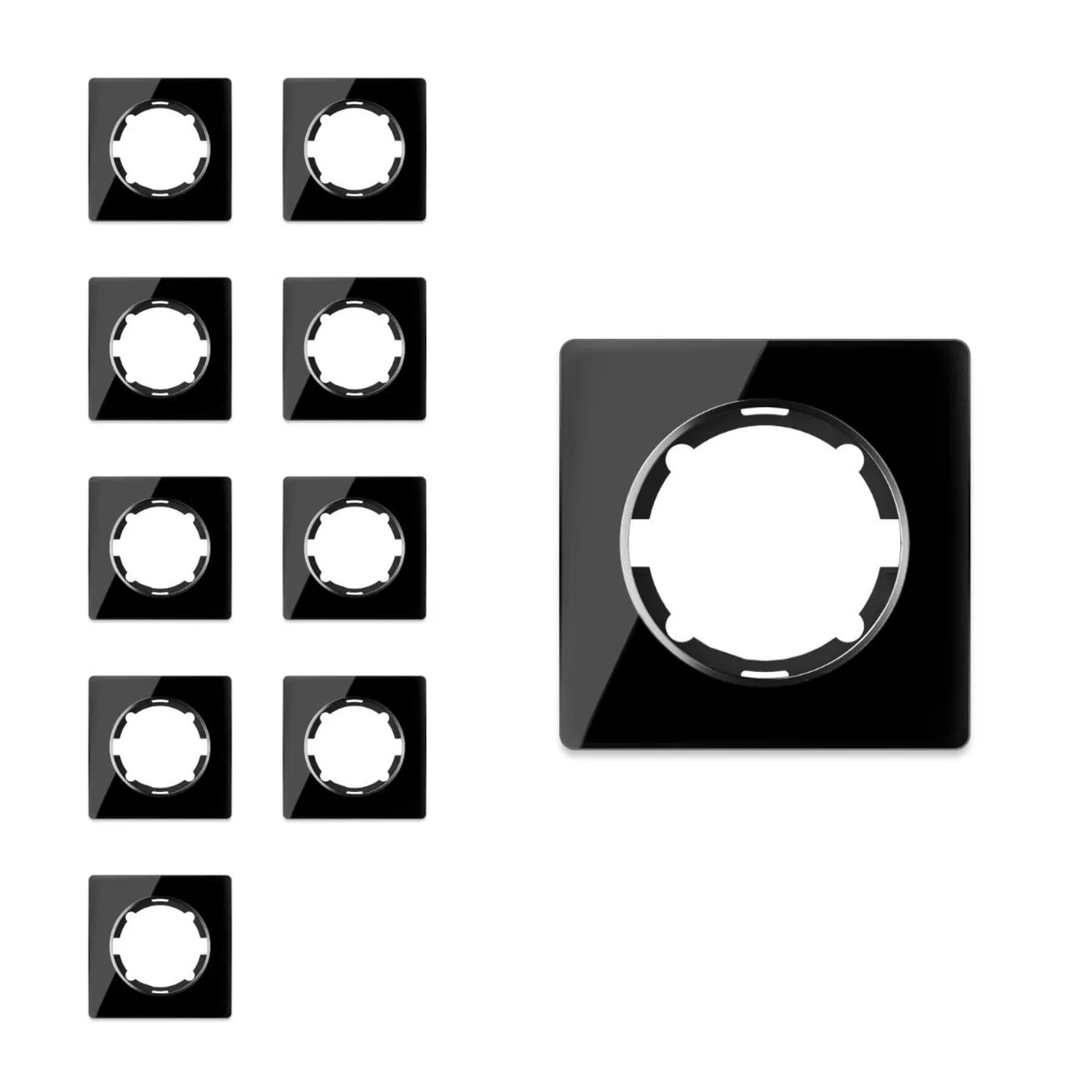 OneKeyElectro 10x Garda Glas Abdeckrahmen Set Schwarz