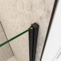 Detailaufnahme: Schwarze AICA Duschtür mit 8mm NANO Glas Duschabtrennung.