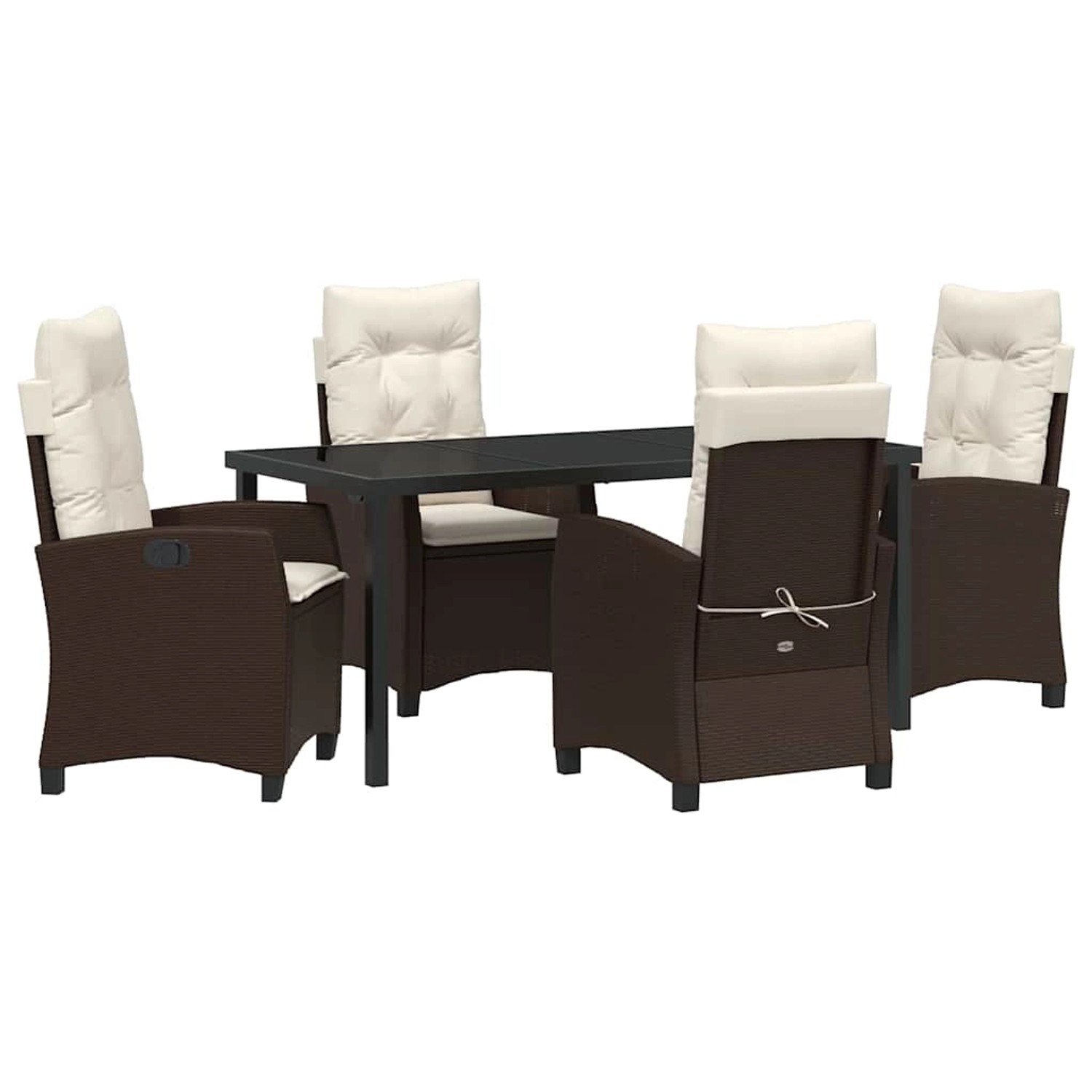 vidaXL 5-Teilige Garten-Essgruppe mit Kissen in Braun aus Poly Rattan 33803 günstig online kaufen