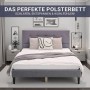 Homestyle4u Polsterbett mit Matratze 120x200 Lattenrost Doppelbett Grau 2280_4