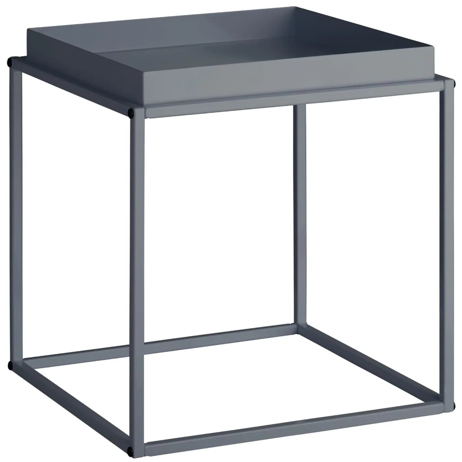 Tectake Beistelltisch Cambridge Stahl Mit Ablage In Tablettform  40 x 40 x 44 cm Dunkelgrau