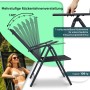 CCLIFE Gartenstuhl Hochlehner Balkonstuhl 2er Set Klappbar 7 Fach Verstellbar Bis 150kg Dunkelgrau_3