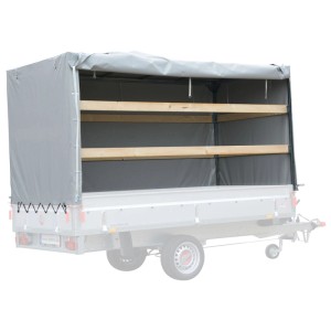 Stema Hochplanenset 150 cm, grau, für Autoanhänger ST/SH-30-15. Plane mit Spriegel.