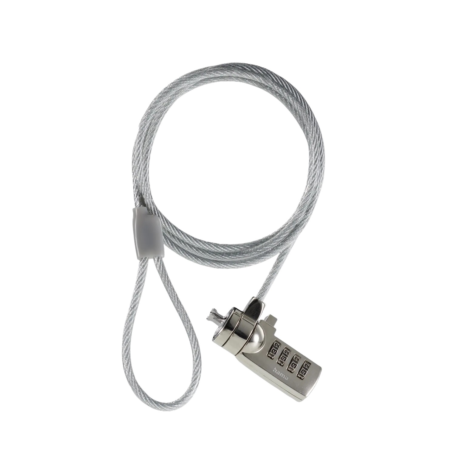 Hama Laptopschloss Light Zahlenschloss 4-stellig Carbonstahl Silber