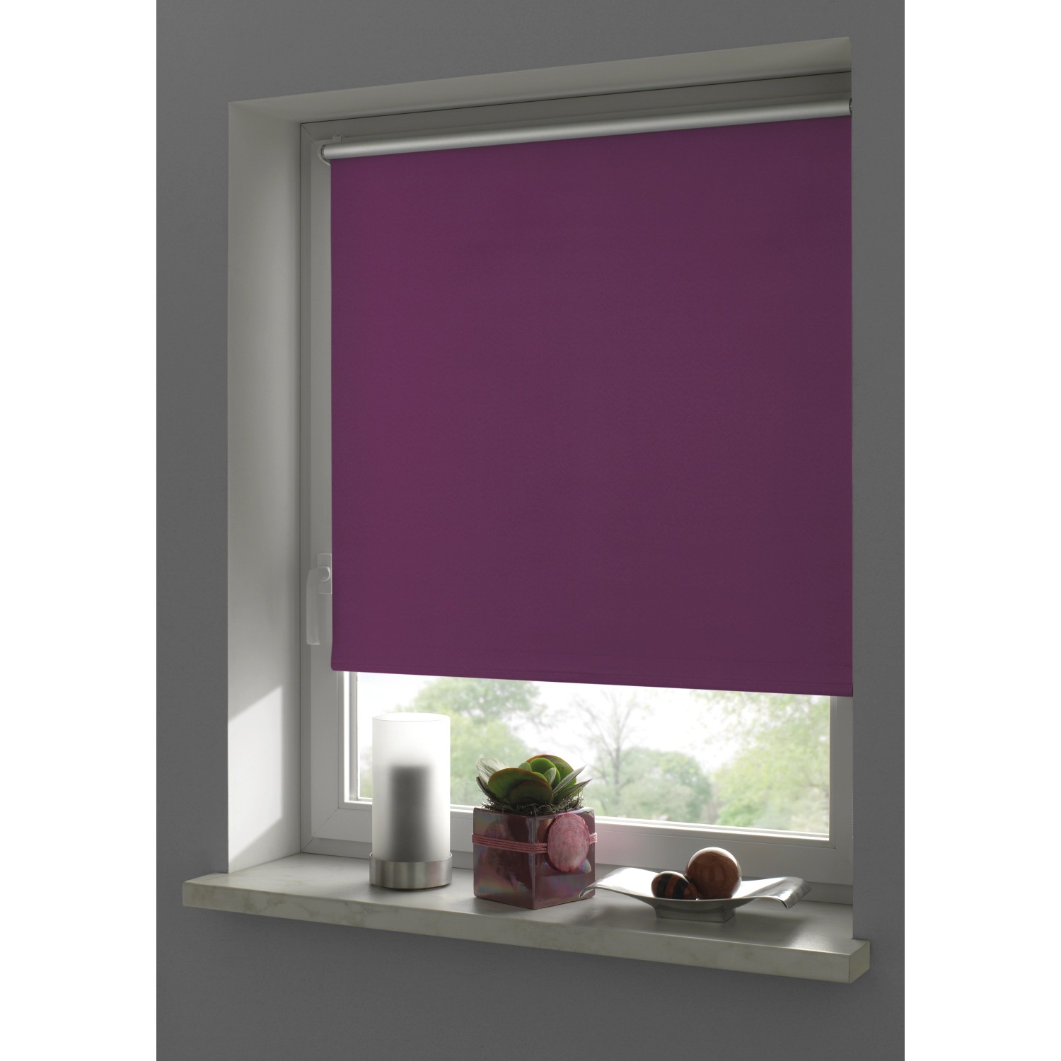 Gardinia EasyFix Thermo Rollo, 100x150 cm, Lila, für Verdunkelung und Hitzeschutz.