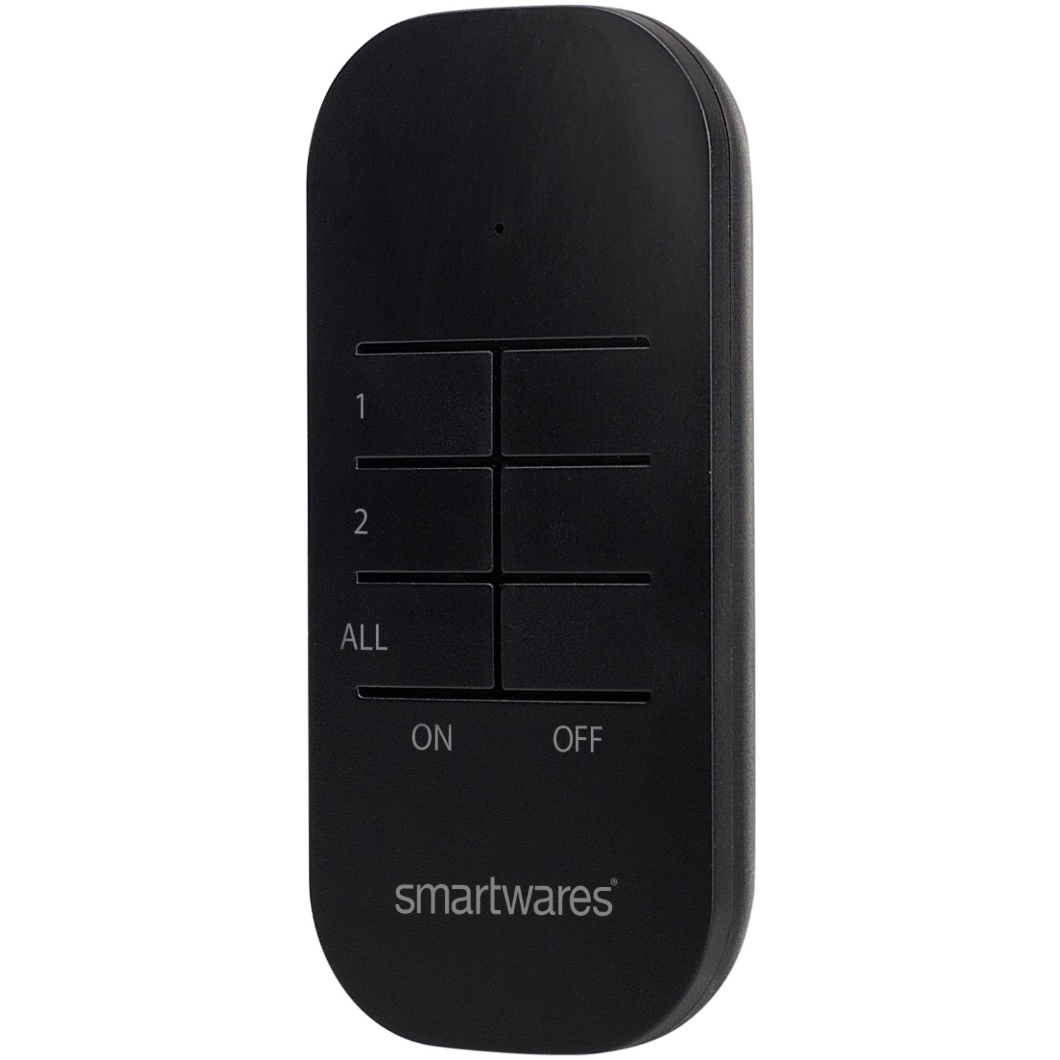 Schwarze Smartwares Fernbedienung für Outdoor-Stecker-Set Mini zur Hausfunksteuerung.