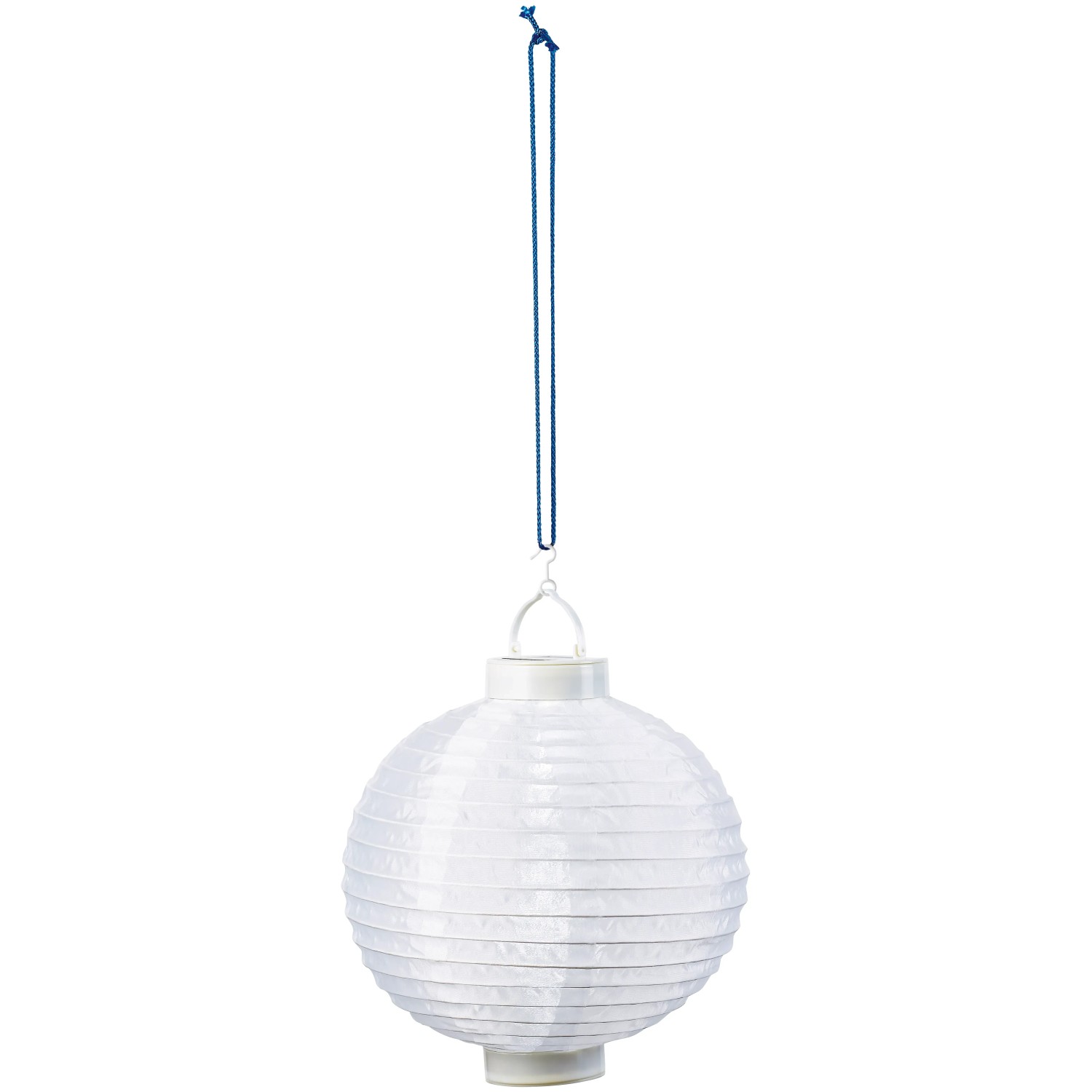 Weißer LED-Solar-Lampion Pantanelle zum Aufhängen, Design-Lampe für Garten und Balkon.