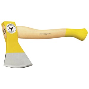 Ochsenkopf Forstbeil OX 235 E-0602 mit Kuhfuß-Form, 600 g, gelber Axtkopf und Eschenholzstiel.