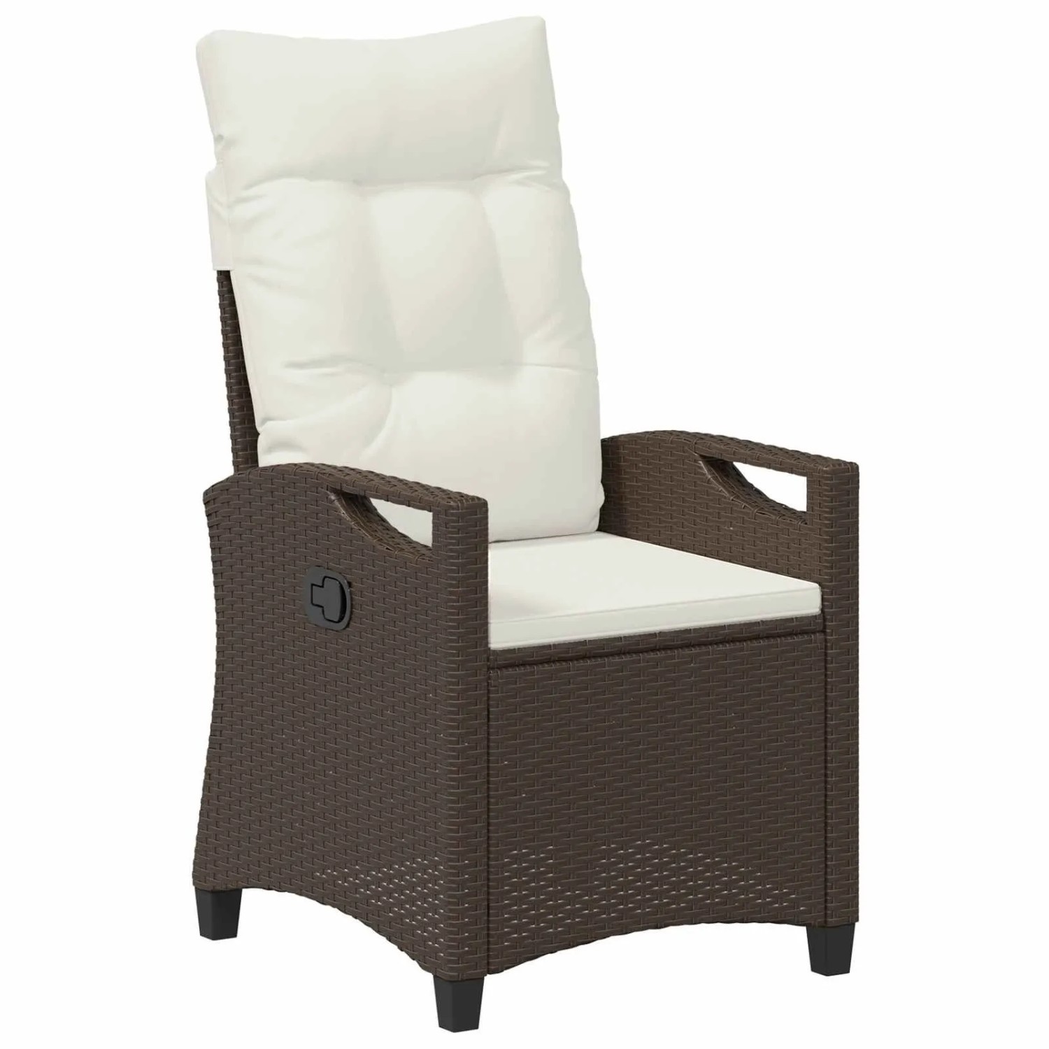 vidaXL Verstellbarer Gartenstuhl Braun und Creme 56 x 60 x 112 cm 42026841