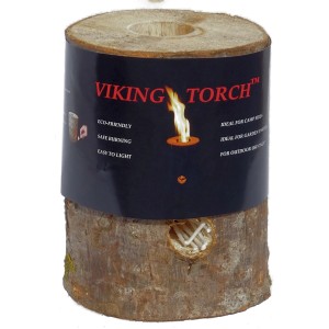 Sunny Garden Schwedenfeuer aus Holz, Ø 12 cm, Höhe 18 cm, für stimmungsvolle Gartenbeleuchtung.