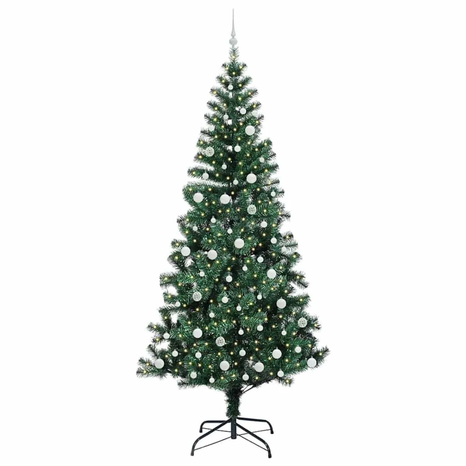 vidaXL Künstlicher Vorbeleuchteter Weihnachtsbaum Grün 240 cm 3396791