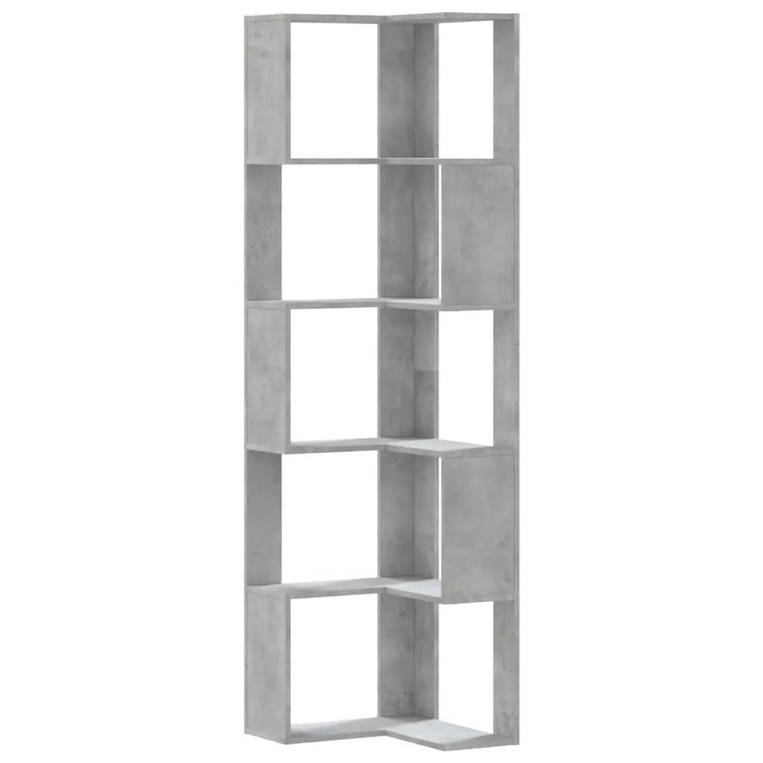 vidaXL Eck-Bücherregal 5 Böden Betongrau 50x50x179 cm Holzwerkstoff 852585 günstig online kaufen