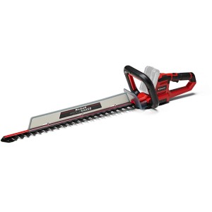 Einhell Akku-Heckenschere GE-CH 18/60 Li-Solo, rot/schwarz, für präzise Heckenschnitte.