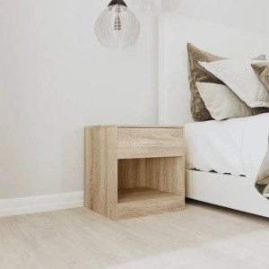Set aus 2 Nachttischen in Eichenfarbe mit Schublade und Ablage für das Schlafzimmer.