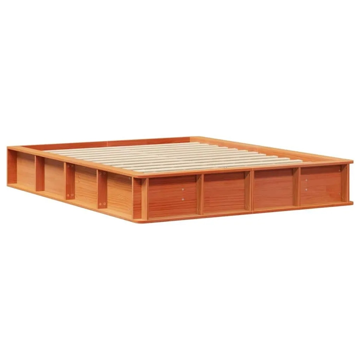 vidaXL Bettrahmen Wachsbraun 150 x 200 cm Massives Kiefernholz 3385714