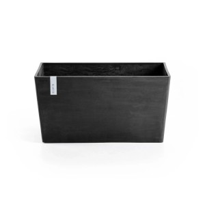 Ecopots Pflanztopf Paris, dunkelgrau, 60 cm. Rechteckiger Pflanzkübel für Innen- und Außenbereiche.
