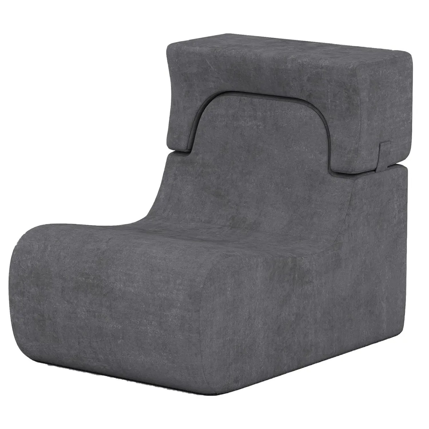 Costway Bodenstuhl mit Abnehmbarer Kopfstütze Bodensessel Gepolstert Grau