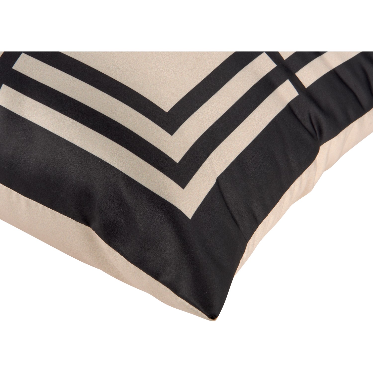 Dekoratives Kissen Modern Antique, 45x45 cm, beige-schwarz mit geometrischem Muster.