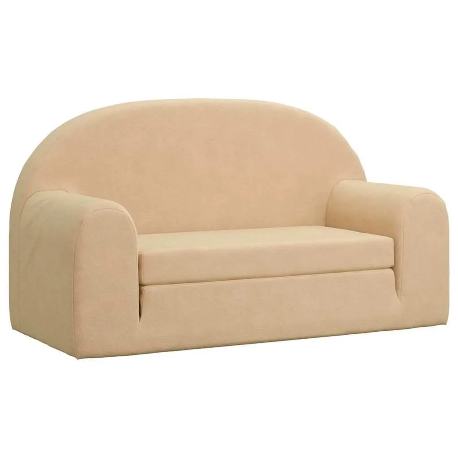 vidaXL Kinder-Schlafsofa 2-Sitzer Creme Weicher Plüsch 357025