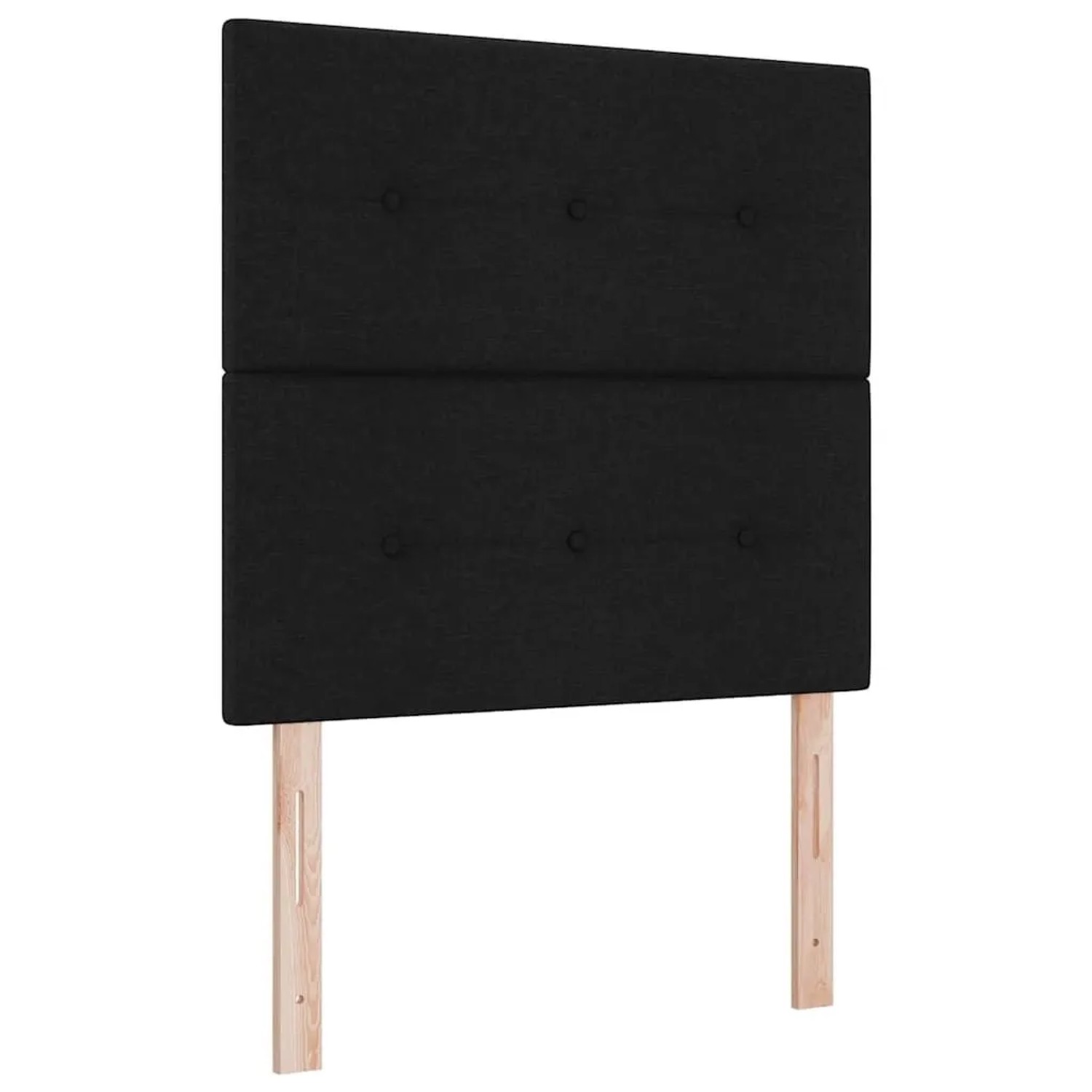 vidaXL LED Boxspringbett mit Matratze Schwarz 90 x 190 cm Stoff 3343063