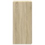 vidaXL Sideboard Sonoma-Eiche. Möbelstück aus hellem Holzwerkstoff mit deutlicher Holzmaserung, Seitenansicht.