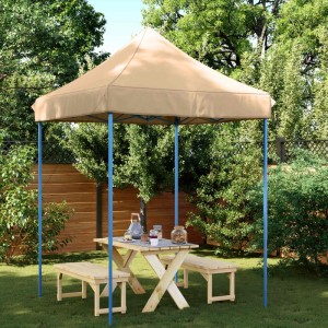 vidaXL Party-Zelt Beige 200 x 200 x 306 cm Oxford-Stoff 42023511