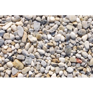 Quarzkiesel Weiß-Bunt, 16-32 mm, als Zierkies für Garten & Landschaftsbau.