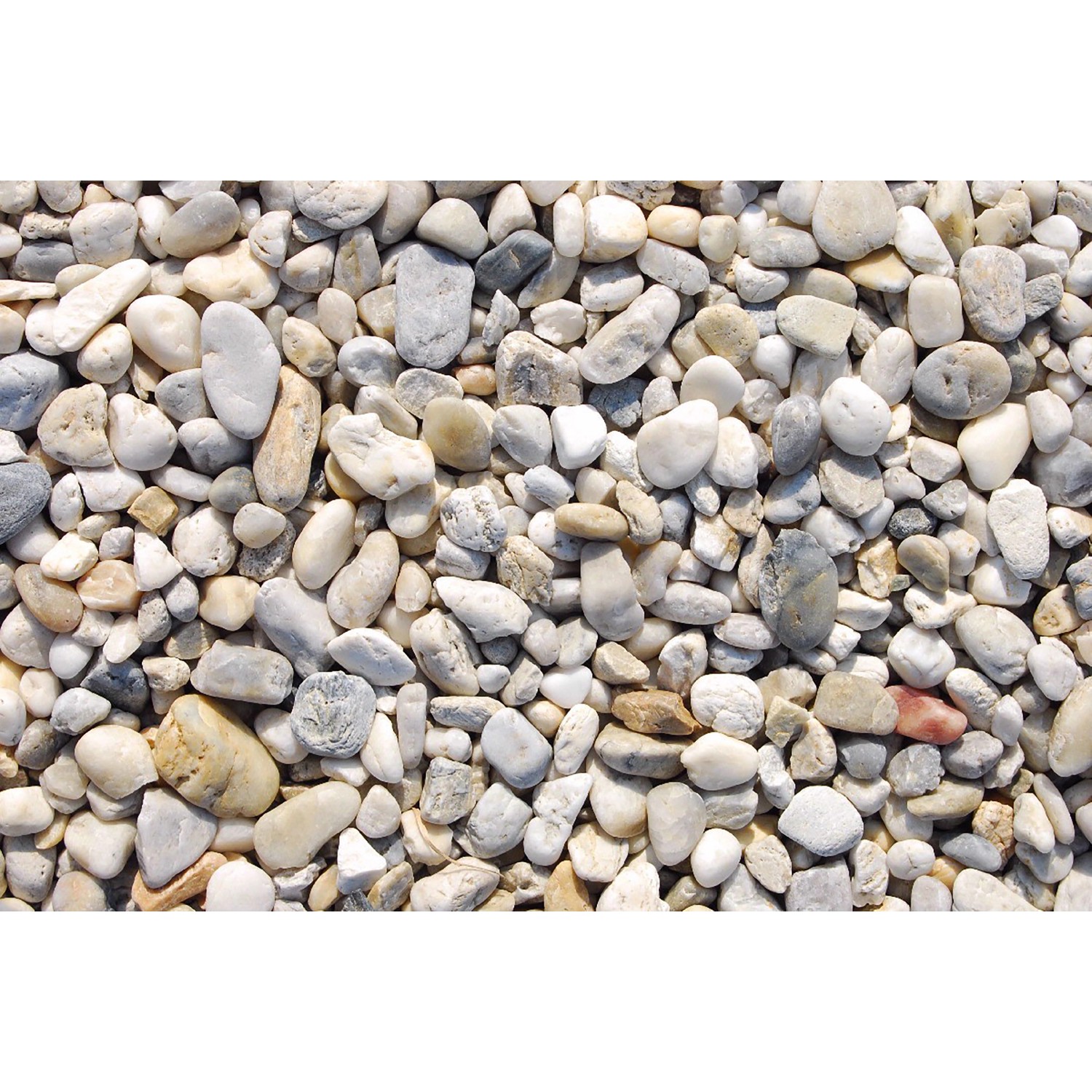 Quarzkiesel Weiß-Bunt 16 - 32 mm 25 kg PE-Sack