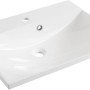 Weißes Fackelmann B.clever Waschbecken (60 cm) aus Gussmarmor, Aufsicht.