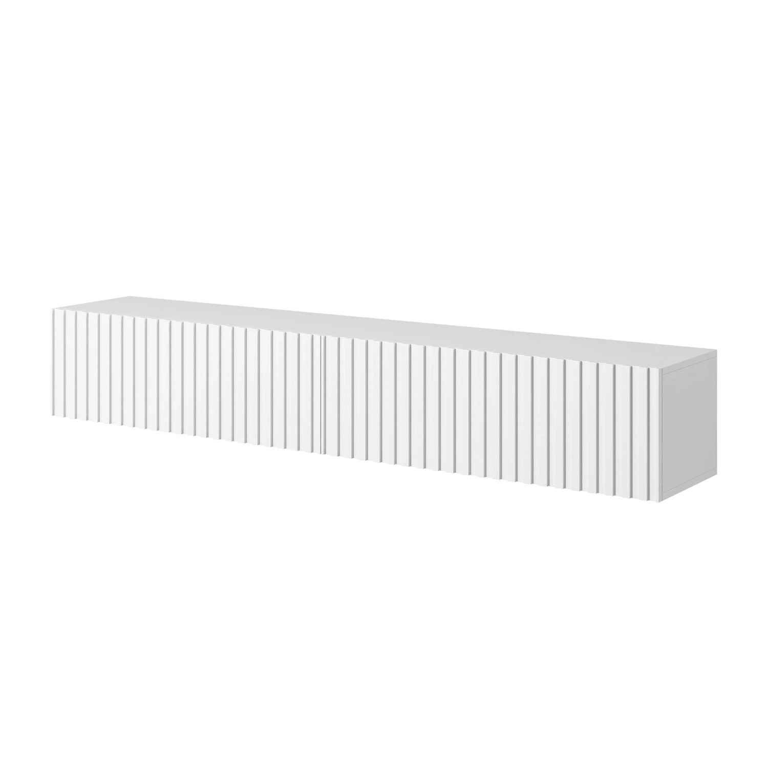 TV-Hängeboard Telire 175 cm Weiß / Lamelle