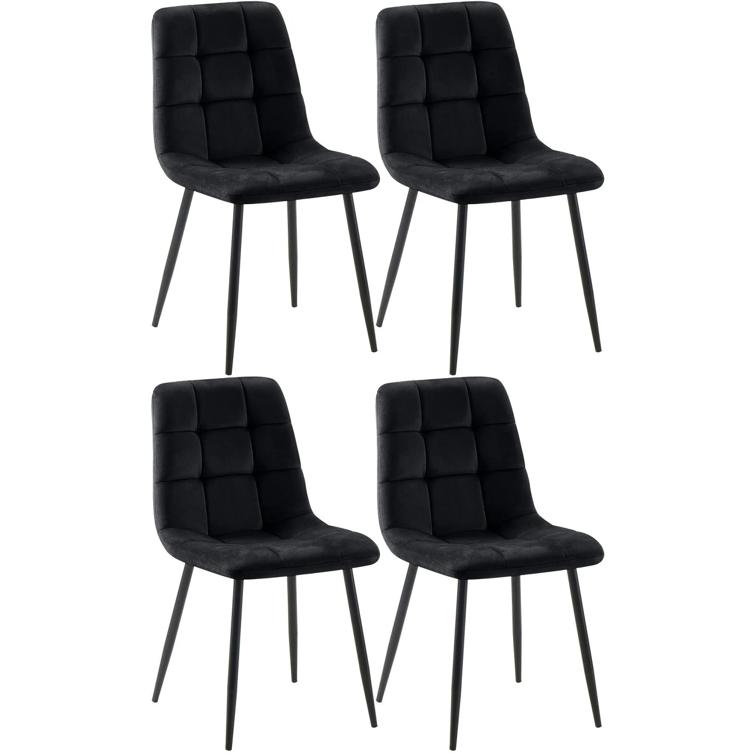 CLP 4er Set Esszimmerstühle Asti Schwarz