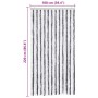 vidaXL Insektenschutz-Vorhang Grau und Weiß 100x220 cm Chenille 241225_7