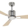 Energiespar Deckenventilator Eco Neo III WiFi, Chrom gebürstet, Ahorn/Buche Flügel, 92cm