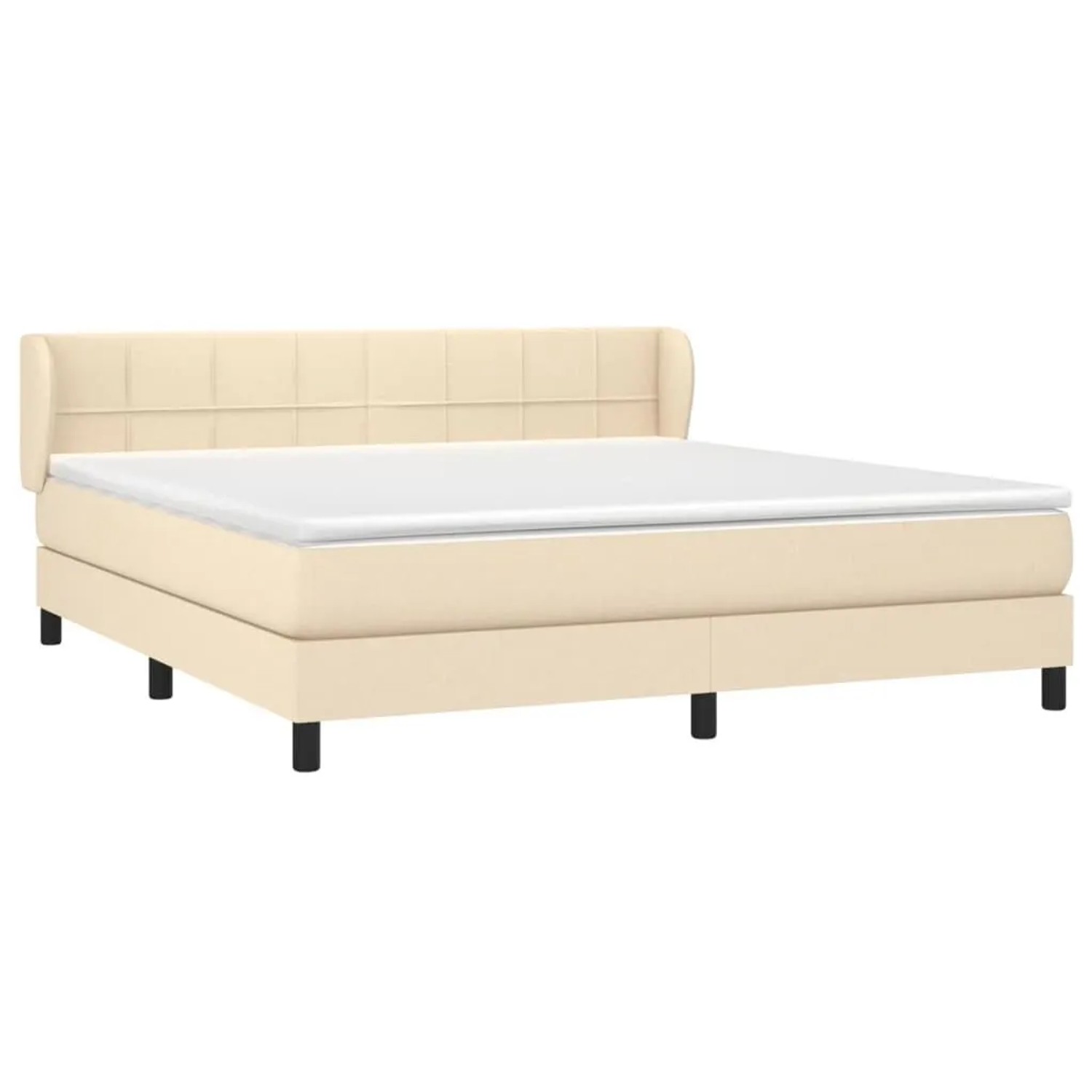 vidaXL Boxspringbett mit Matratze Creme 180x200 cm Stoff 3126266 günstig online kaufen