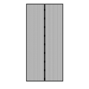 Schwarzes ECD Germany Fliegengitter für Türen, 100x210 cm, mit Klebemontage.