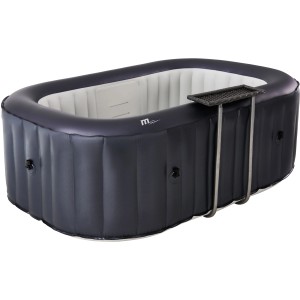 MSpa Urban Whirlpool Nest AirJet, aufblasbarer, rechteckiger Outdoor-Whirlpool mit Hydromassage und Beistelltisch.