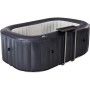 MSpa Urban Whirlpool Nest AirJet, aufblasbarer, rechteckiger Outdoor-Whirlpool mit Hydromassage und Beistelltisch.