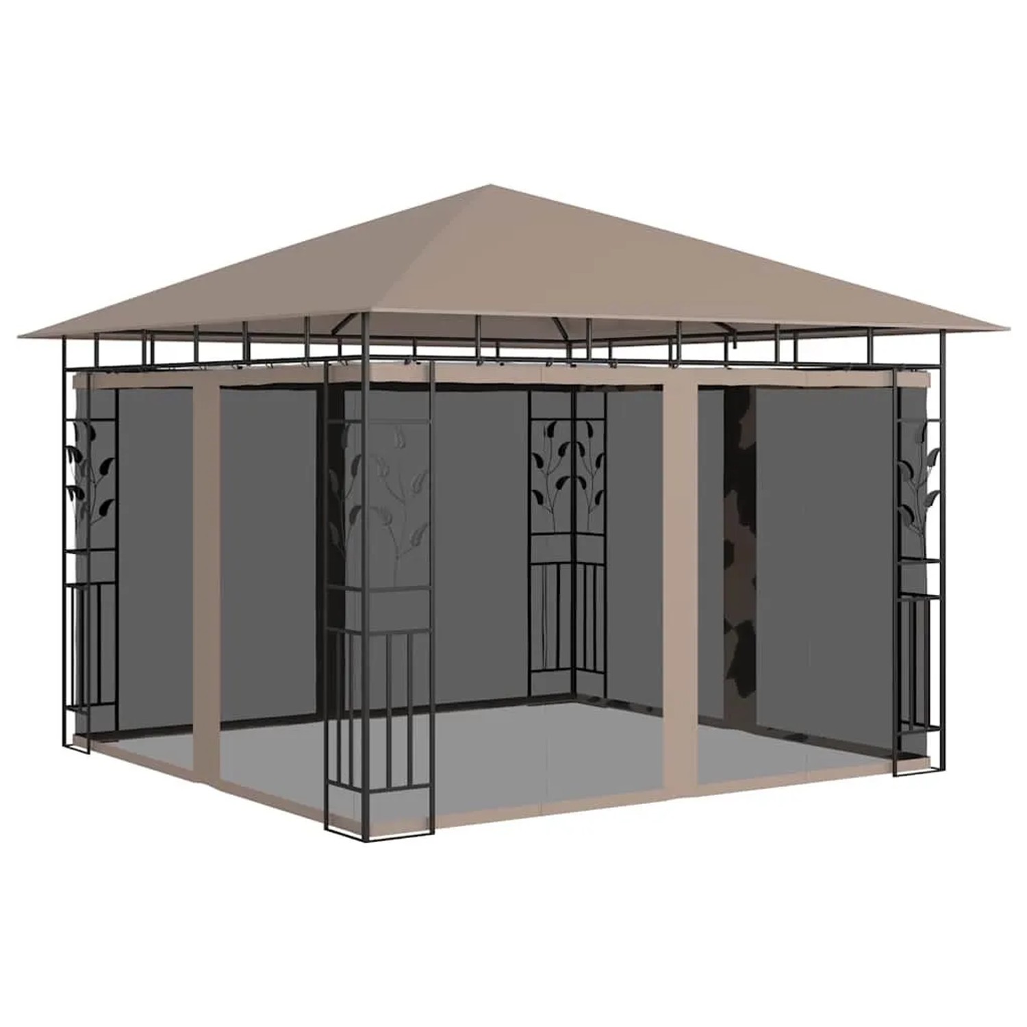 vidaXL Pavillon mit Moskitonetz 3x3x2,73 m Taupe 180 g/m² 312251