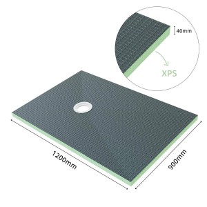 AICA Duschwanne 120x90cm, 4cm XPS Platte mit Ablaufgarnitur, ideal für Dusche und Bad.