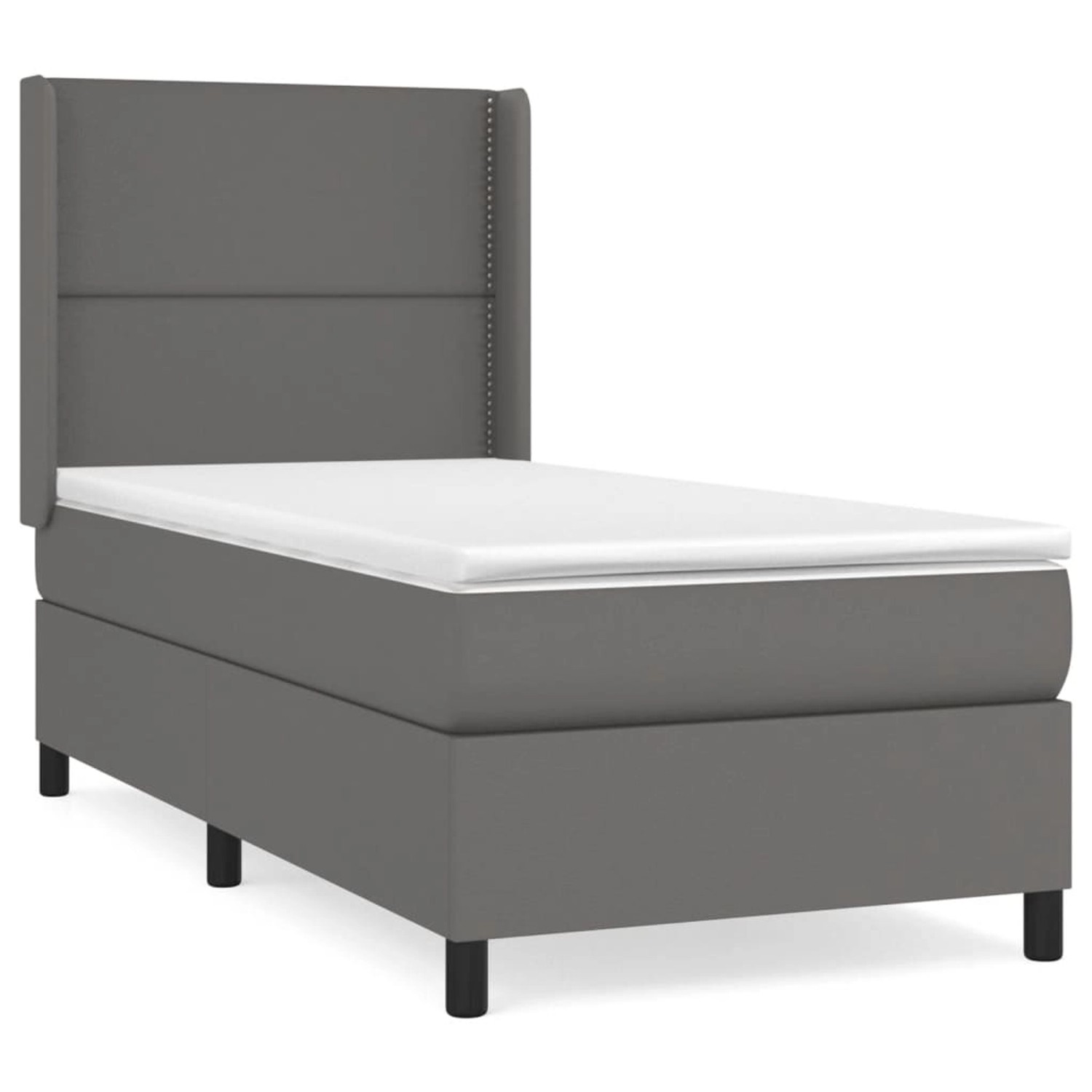 vidaXL Boxspringbett mit Matratze Grau 90x200 cm Kunstleder1466256 günstig online kaufen