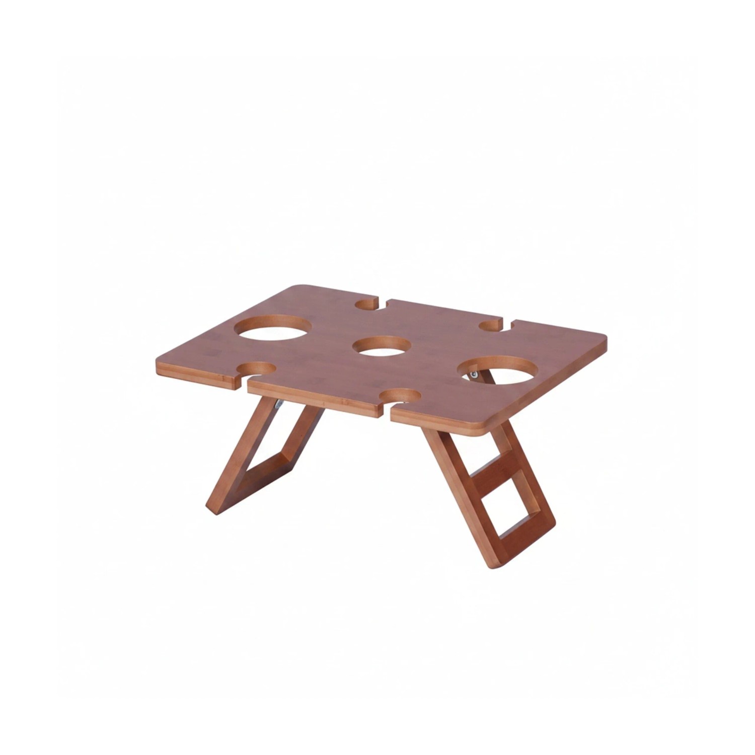 Relaxdays Picknick Weintisch Bambus Braun Klappbar 20 cm x 40 cm x 30 cm 1,5 kg