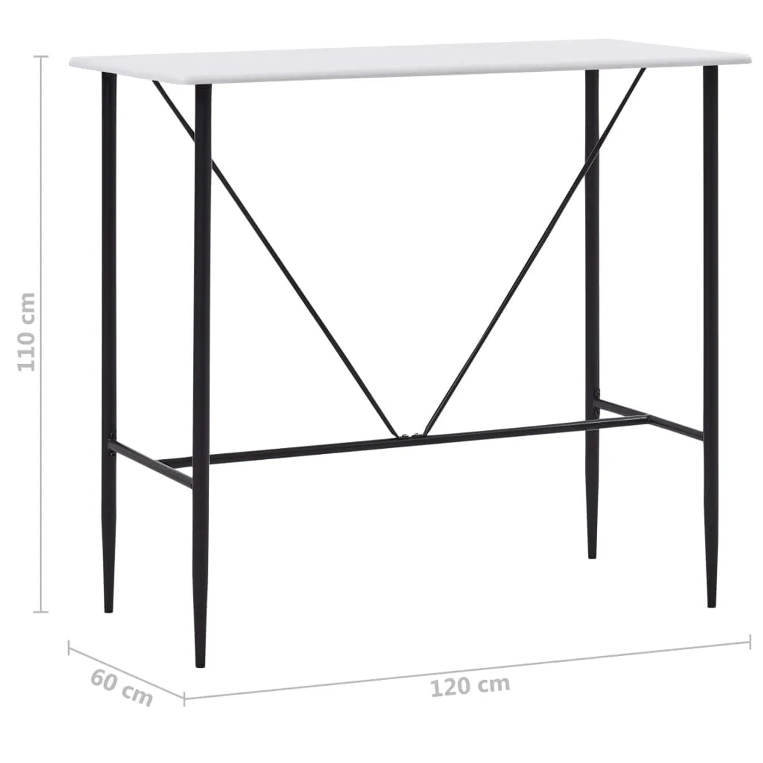 vidaXL Bartisch Küche Weiß 120 x 60 x 110 cm MDF kaufen bei OBI