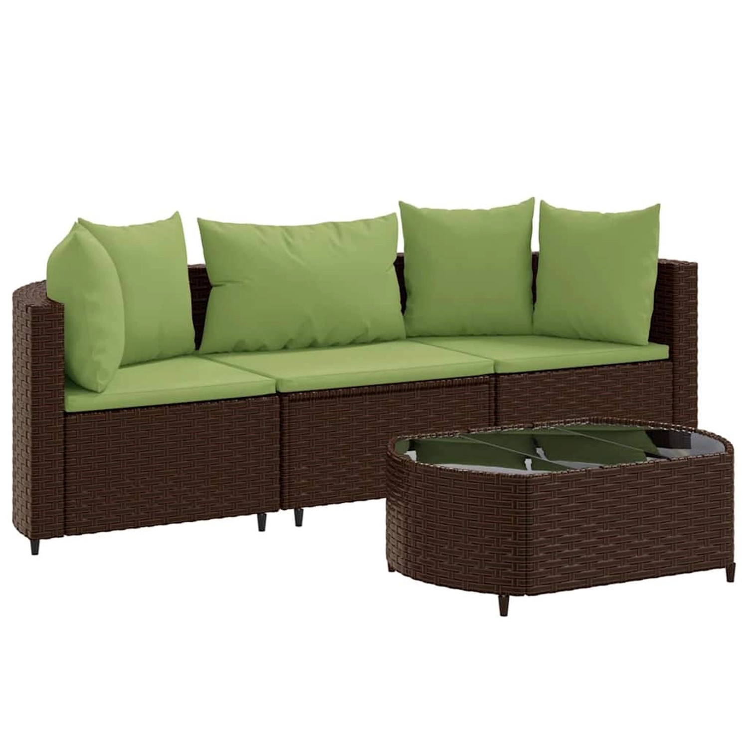 vidaXL 4-Tlg Garten-Sofagarnitur mit Kissen Braun Poly Rattan 3308366 günstig online kaufen
