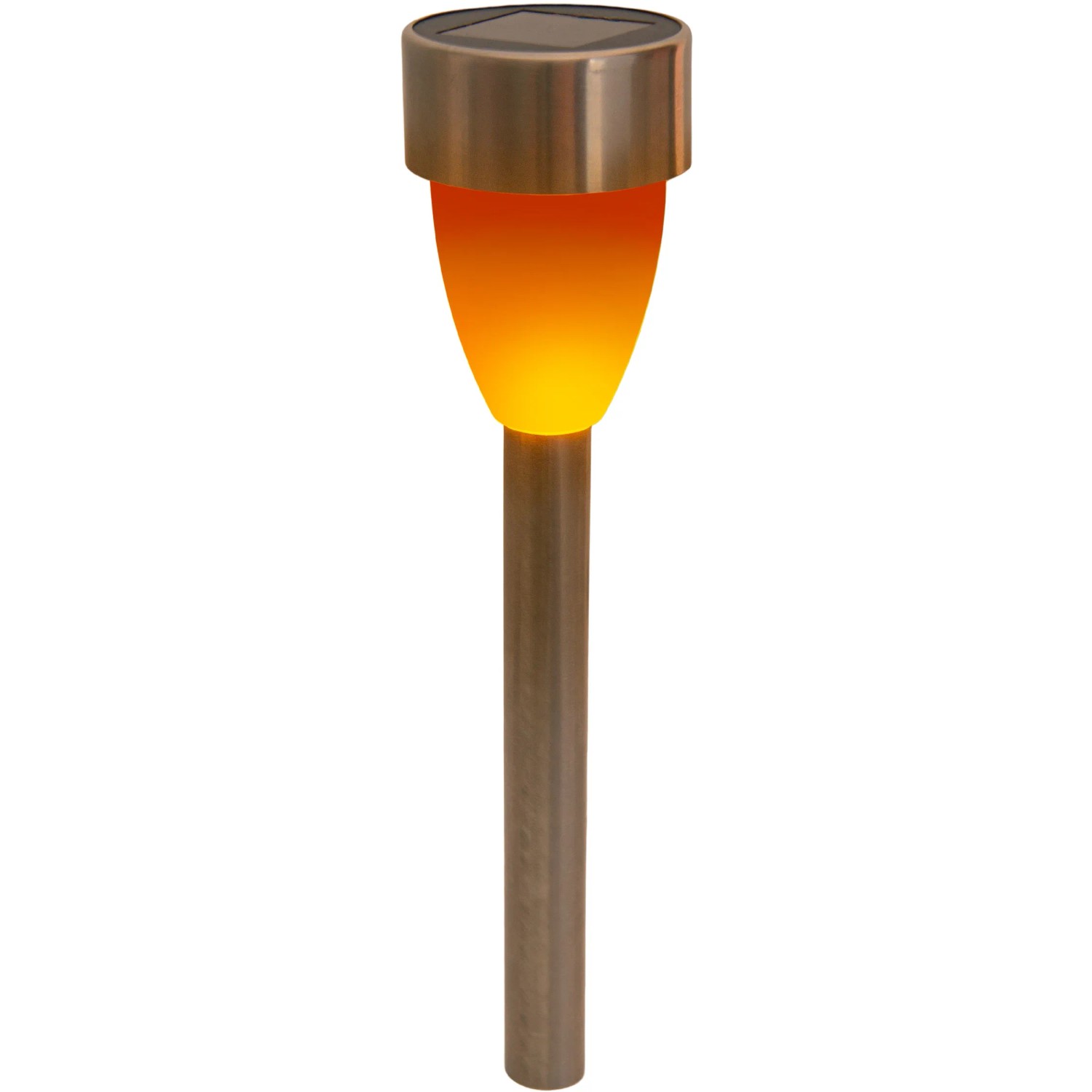 Näve LED Solar-Wegeleuchte mit Erdspieß, 6er-Set, warmweiß mit Flammeneffekt.