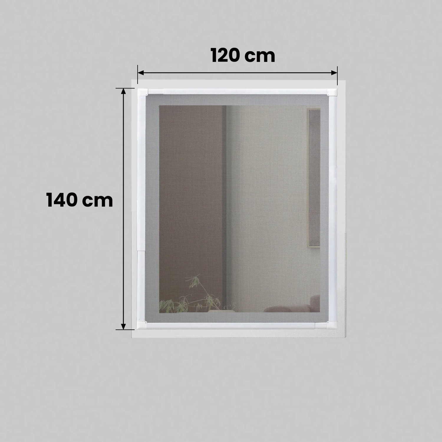 Weißer Insektenschutz-Teleskop-Fensterrahmen, klappbar, 120x140 cm, für Fenster.